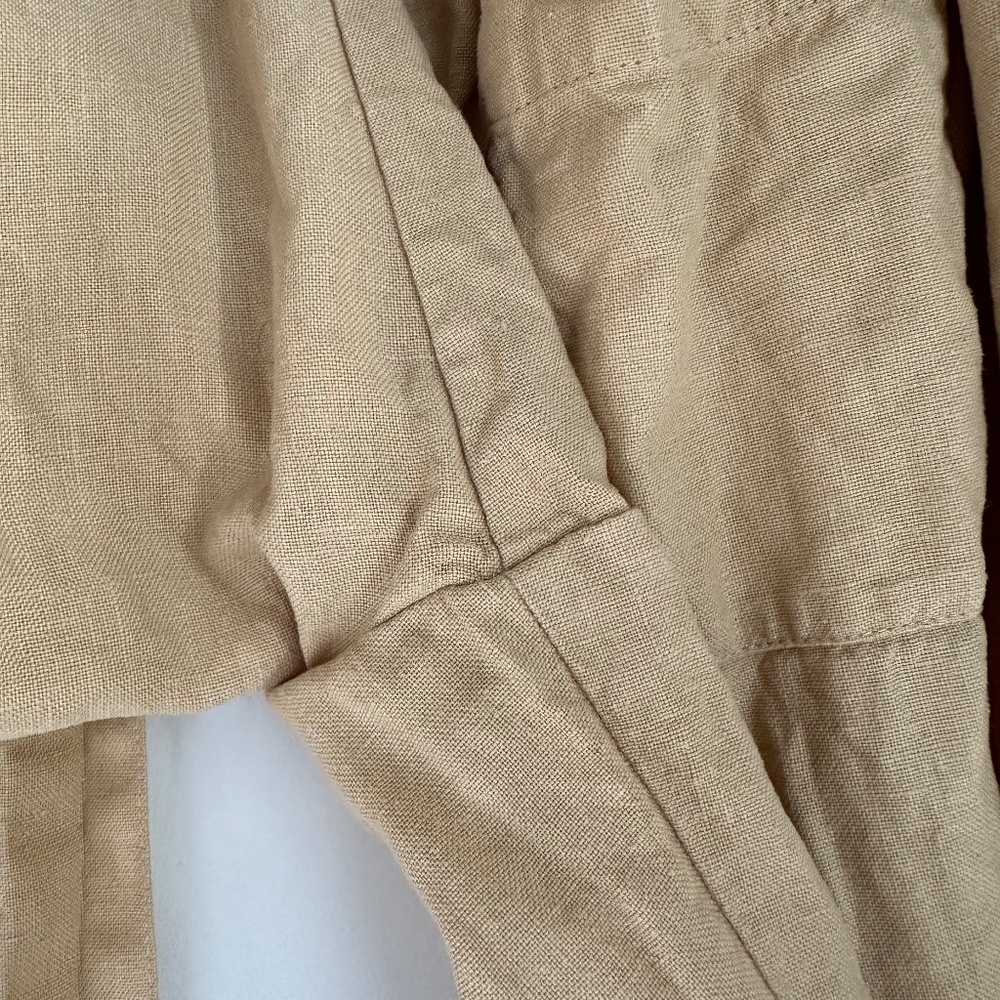 Camel S/M Boyfriend Loose Pleated Front Pants NotPerfectLinen - Picture 7 of 10
